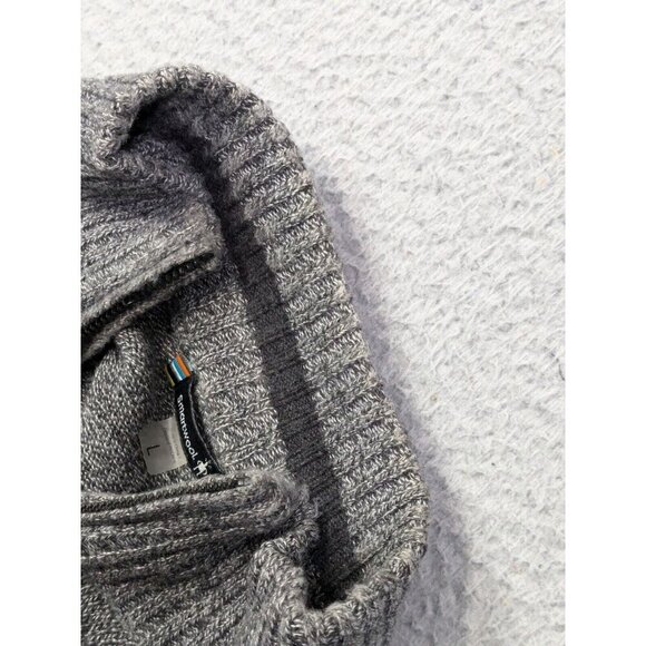 Smartwool Sweater Mens Large Merino Wool Blend Partial Zip Pullover Gray - Picture 10 of 15